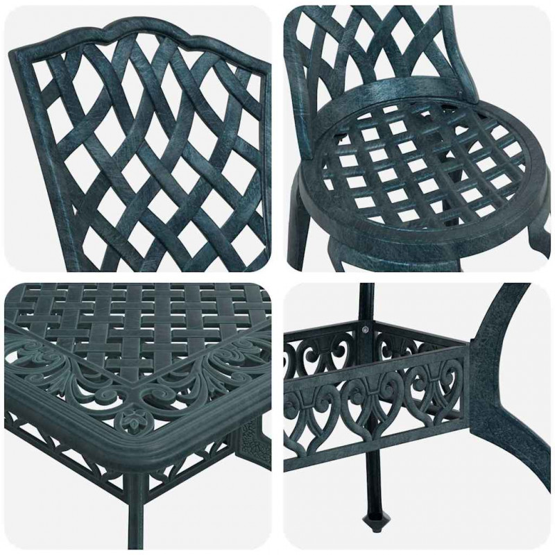 Zestaw do jadalni w ogrodzie 7 pcs Zielony Aluminium