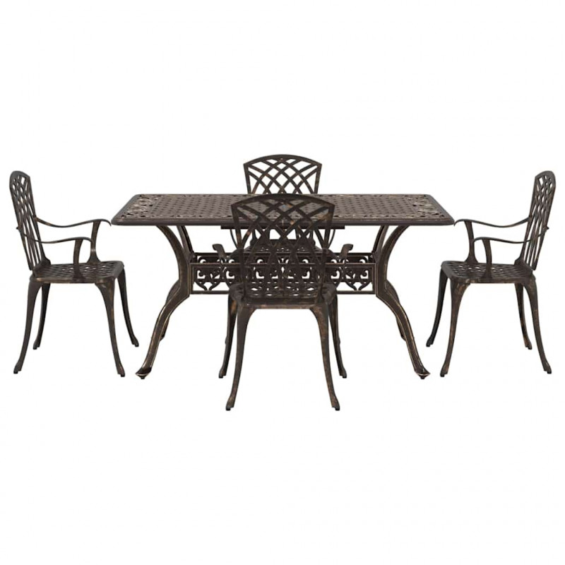 Zestaw do jadalni w ogrodzie 5 pcs kolor bronzu Aluminium