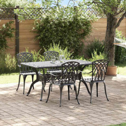 Zestaw do jadalni w ogrodzie 5 pcs Czarny Aluminium