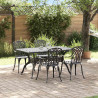 Zestaw do jadalni w ogrodzie 5 pcs Czarny Aluminium