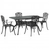 Zestaw do jadalni w ogrodzie 5 pcs Czarny Aluminium