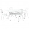 Zestaw do jadalni w ogrodzie 5 pcs Biały Aluminium