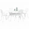 Zestaw do jadalni w ogrodzie 5 pcs Biały Aluminium