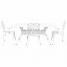 Zestaw do jadalni w ogrodzie 5 pcs Biały Aluminium