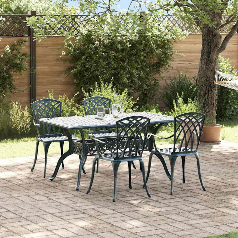 Zestaw do jadalni w ogrodzie 5 pcs Zielony Aluminium