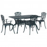 Zestaw do jadalni w ogrodzie 5 pcs Zielony Aluminium