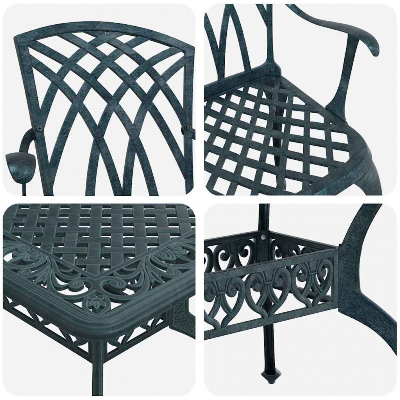 Zestaw do jadalni w ogrodzie 5 pcs Zielony Aluminium