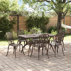 Zestaw do jadalni w ogrodzie 7 pcs kolor bronzu Aluminium