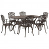 Zestaw do jadalni w ogrodzie 7 pcs kolor bronzu Aluminium