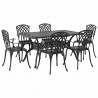 Zestaw do jadalni w ogrodzie 7 pcs Czarny Aluminium