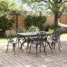 Zestaw do jadalni w ogrodzie 7 pcs Czarny Aluminium