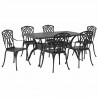 Zestaw do jadalni w ogrodzie 7 pcs Czarny Aluminium
