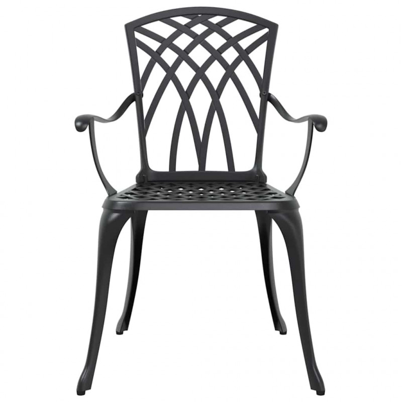 Zestaw do jadalni w ogrodzie 7 pcs Czarny Aluminium