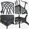 Zestaw do jadalni w ogrodzie 7 pcs Czarny Aluminium