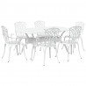 Zestaw do jadalni w ogrodzie 7 pcs Biały Aluminium