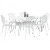 Zestaw do jadalni w ogrodzie 7 pcs Biały Aluminium