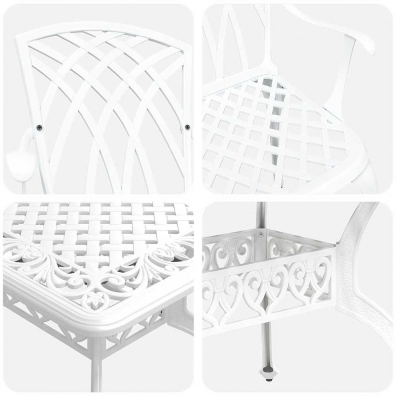 Zestaw do jadalni w ogrodzie 7 pcs Biały Aluminium