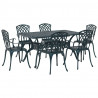 Zestaw do jadalni w ogrodzie 7 pcs Zielony Aluminium