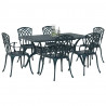 Zestaw do jadalni w ogrodzie 7 pcs Zielony Aluminium