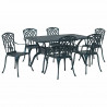 Zestaw do jadalni w ogrodzie 7 pcs Zielony Aluminium