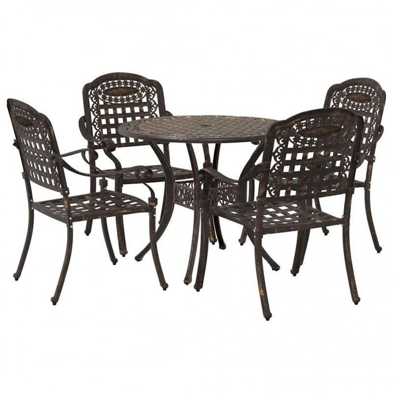 Zestaw do jadalni w ogrodzie 5 pcs kolor bronzu Aluminium