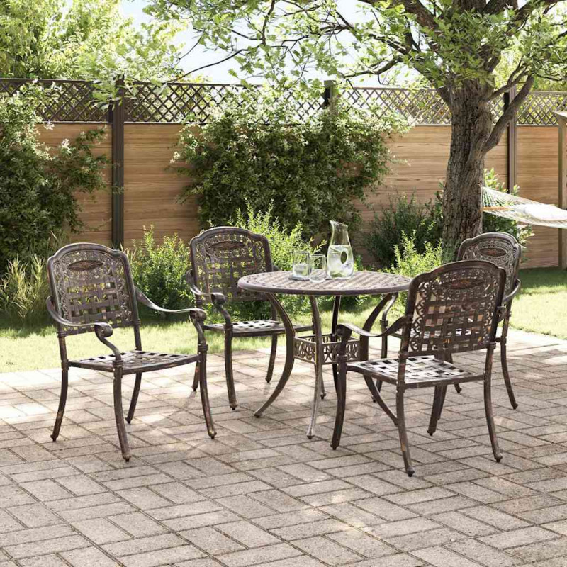 Zestaw do jadalni w ogrodzie 5 pcs kolor bronzu Aluminium