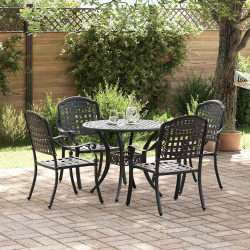 Zestaw do jadalni w ogrodzie 5 pcs Czarny Aluminium