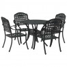 Zestaw do jadalni w ogrodzie 5 pcs Czarny Aluminium