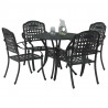 Zestaw do jadalni w ogrodzie 5 pcs Czarny Aluminium