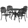 Zestaw do jadalni w ogrodzie 5 pcs Czarny Aluminium