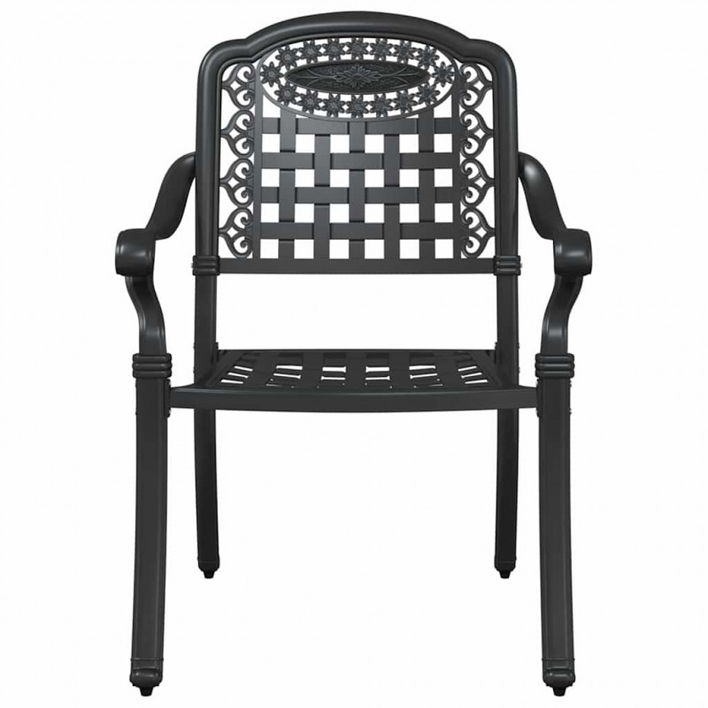 Zestaw do jadalni w ogrodzie 5 pcs Czarny Aluminium
