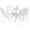Zestaw do jadalni w ogrodzie 5 pcs Biały Aluminium