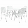 Zestaw do jadalni w ogrodzie 5 pcs Biały Aluminium