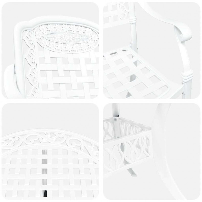 Zestaw do jadalni w ogrodzie 5 pcs Biały Aluminium