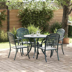 Zestaw do jadalni w ogrodzie 5 pcs Zielony Aluminium