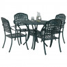 Zestaw do jadalni w ogrodzie 5 pcs Zielony Aluminium