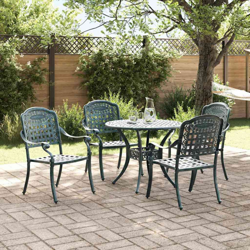 Zestaw do jadalni w ogrodzie 5 pcs Zielony Aluminium