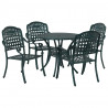 Zestaw do jadalni w ogrodzie 5 pcs Zielony Aluminium