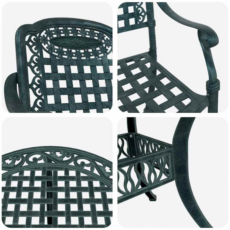 Zestaw do jadalni w ogrodzie 5 pcs Zielony Aluminium
