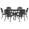 Zestaw do jadalni w ogrodzie 7 pcs Czarny Aluminium
