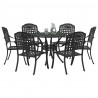 Zestaw do jadalni w ogrodzie 7 pcs Czarny Aluminium