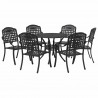 Zestaw do jadalni w ogrodzie 7 pcs Czarny Aluminium