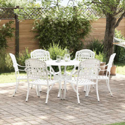 Zestaw do jadalni w ogrodzie 7 pcs Biały Aluminium
