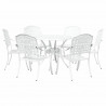 Zestaw do jadalni w ogrodzie 7 pcs Biały Aluminium