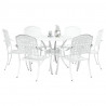 Zestaw do jadalni w ogrodzie 7 pcs Biały Aluminium