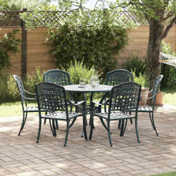 Zestaw do jadalni w ogrodzie 7 pcs Zielony Aluminium