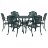 Zestaw do jadalni w ogrodzie 7 pcs Zielony Aluminium