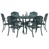 Zestaw do jadalni w ogrodzie 7 pcs Zielony Aluminium