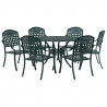 Zestaw do jadalni w ogrodzie 7 pcs Zielony Aluminium