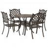 Zestaw do jadalni w ogrodzie 5 pcs kolor bronzu Aluminium